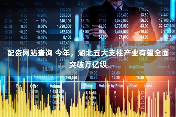 配资网站查询 今年，湖北五大支柱产业有望全面突破万亿级