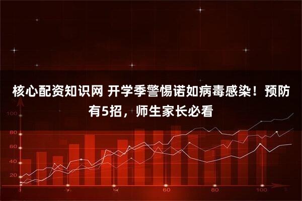 核心配资知识网 开学季警惕诺如病毒感染！预防有5招，师生家长必看